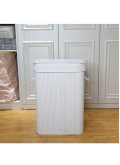 XiuWoo Foldable Bamboo Laundry Clothes Basket, Home Storage Organizer, Laundry Hamper and Collapsible Storage Dirty with Lid, Cord Handle, Removable Liner Bag  - Image 2