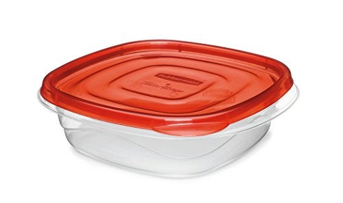 Rubbermaid TakeAlongs 2.9-Cup Square Food Storage Containers, 4-Pack, Chili Red - Image 2