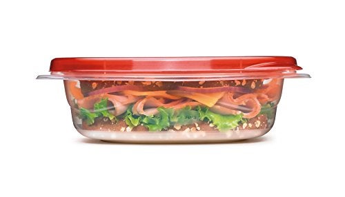 Rubbermaid TakeAlongs 2.9-Cup Square Food Storage Containers, 4-Pack, Chili Red - Image 5