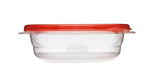 Rubbermaid TakeAlongs 2.9-Cup Square Food Storage Containers, 4-Pack, Chili Red - Image 4