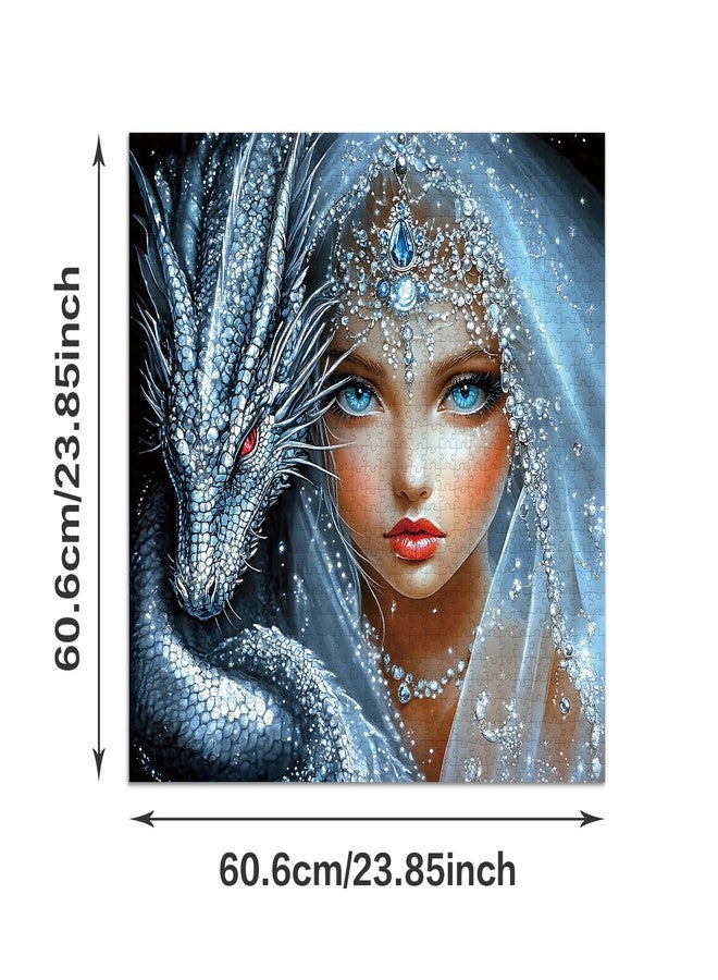 Cafly Jigsaw Puzzles for Adults 1024 Pieces - Challenging Fun Puzzles Stunning Art Wall Decor, Gift for Adult Puzzle Lovers, Family Game, Dragon and Girl Z0809 - Image 4