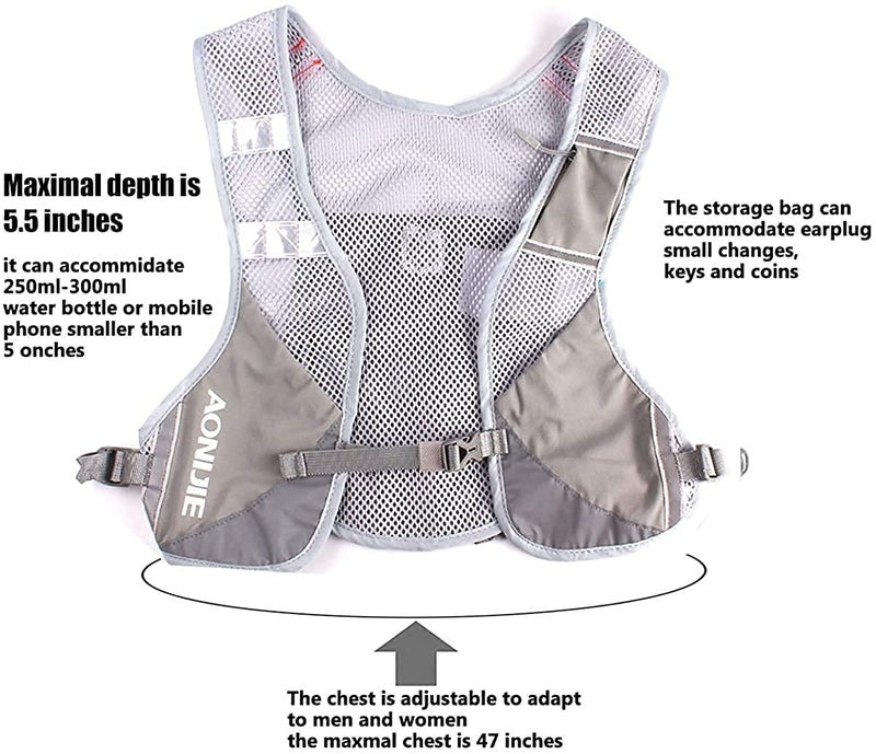 AONIJIE Marathon Running Vest Pack Water Hydration Backpack Outdoor Sport Bag Cycling Camping Climbing Rucksack (Rose red) - Image 3