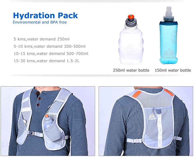 AONIJIE Marathon Running Vest Pack Water Hydration Backpack Outdoor Sport Bag Cycling Camping Climbing Rucksack (Rose red) - Image 5