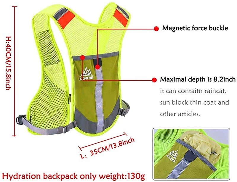 AONIJIE Marathon Running Vest Pack Water Hydration Backpack Outdoor Sport Bag Cycling Camping Climbing Rucksack (Rose red) - Image 4