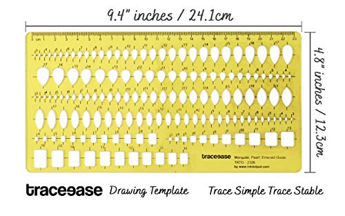Traceease Stone Shapes Jewelry Templates Multiple Shape Drafting Tools Jewellery Designing Gemstone Stencils - Image 3