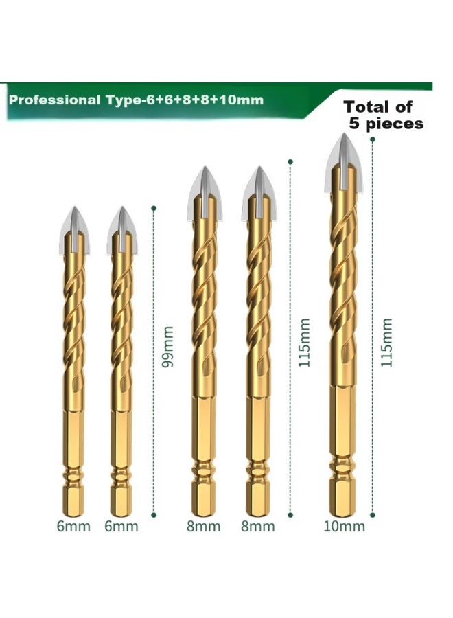 Greener Ceramic Tile Drill Bit, Four-blade Impact Drill, Concrete Triangular Drill, Electric Glass Hole Drilling Specialized All-in Tool - Image 4