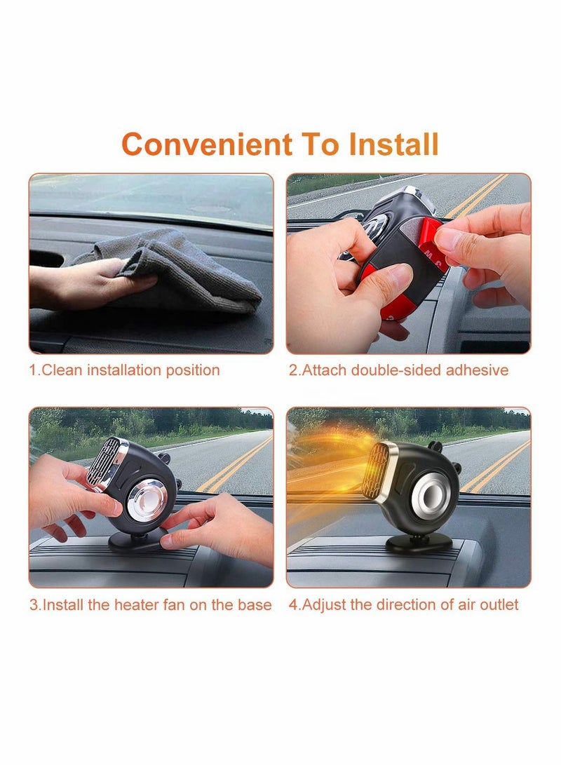 KASTWAVE Mini Car Heater Fan Defroster(Black) - Image 5