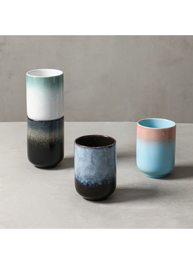 مجموعة من 3 أكواب إسبريسو خزفية متعددة الألوان بسعة 300 مل - Image 3