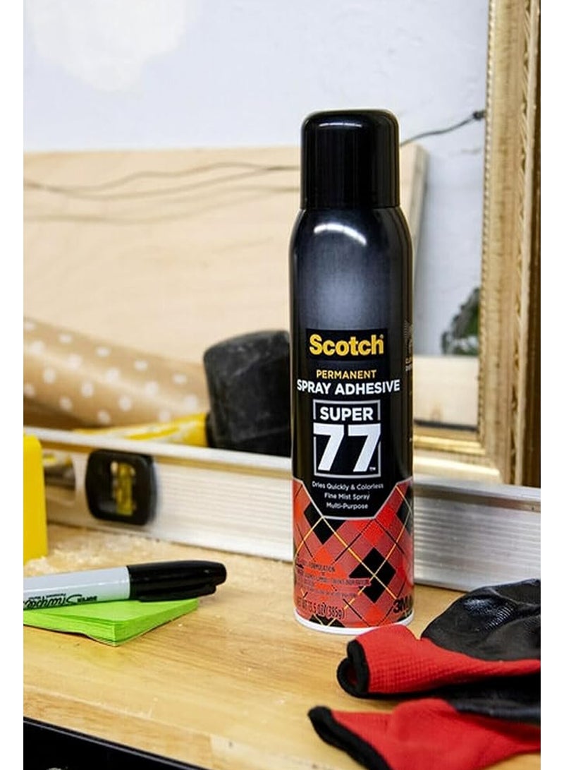 Scotch  Spray Super 77 Mount Adhesive 13.5oz (385gr.) Transparent color, 1 bottle/pack | Permanent Spray Adhesive | Ideal for mock-ups, Presentations, Display Boards | Artist's Adhesive | Glue | Super Glue - Image 2