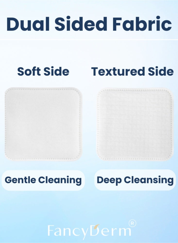 FancyDerm Cotton Pads Makeup for Face, 80 Large Dual Sided Makeup Remover Toner Micellar Water Pads, Lint & Tear Free, No Shedding, Triple Layers Skincare Pads, Textured & Ultra Soft SideBundle - Image 3