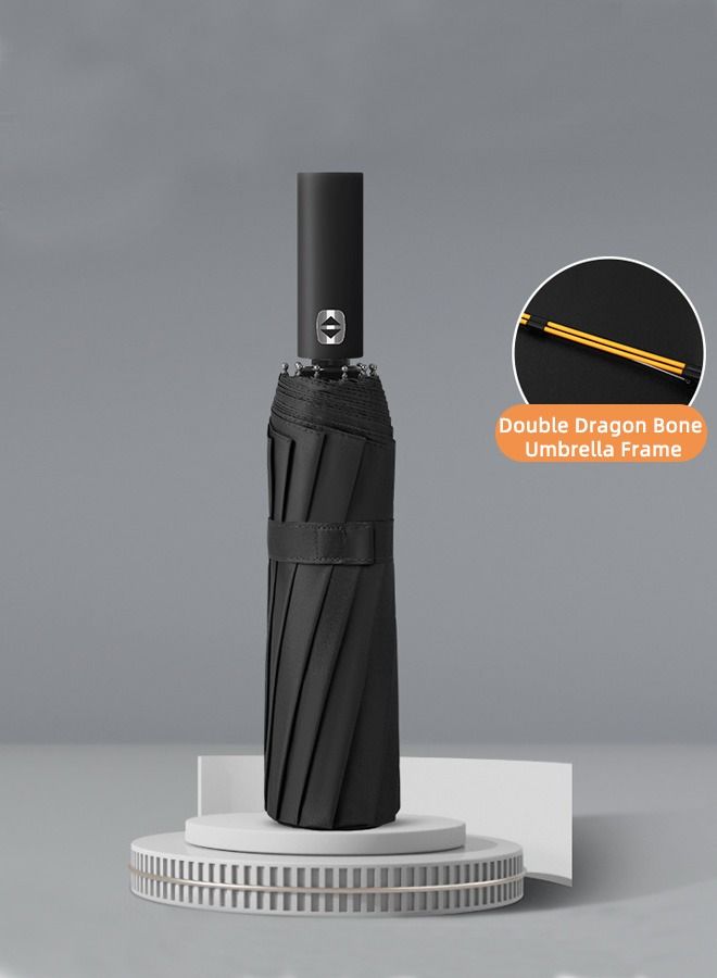 Joychic 12 Ribs Strong Large Auto Open-Close Sun Rain Wind-proof Travel Umbrella For Men Women Adults Black - Image 5