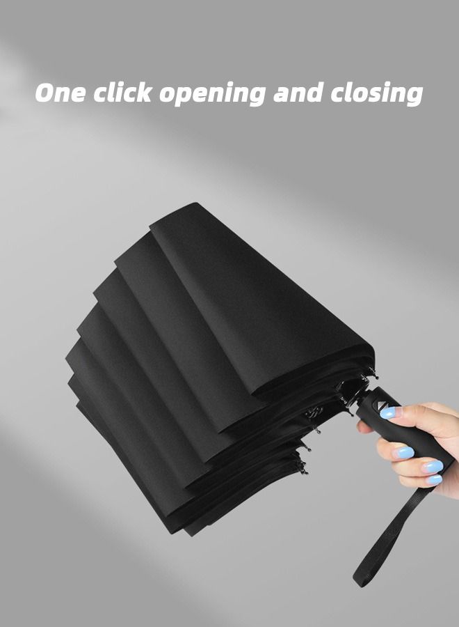 Joychic 12 Ribs Strong Large Auto Open-Close Sun Rain Wind-proof Travel Umbrella For Men Women Adults Black - Image 3