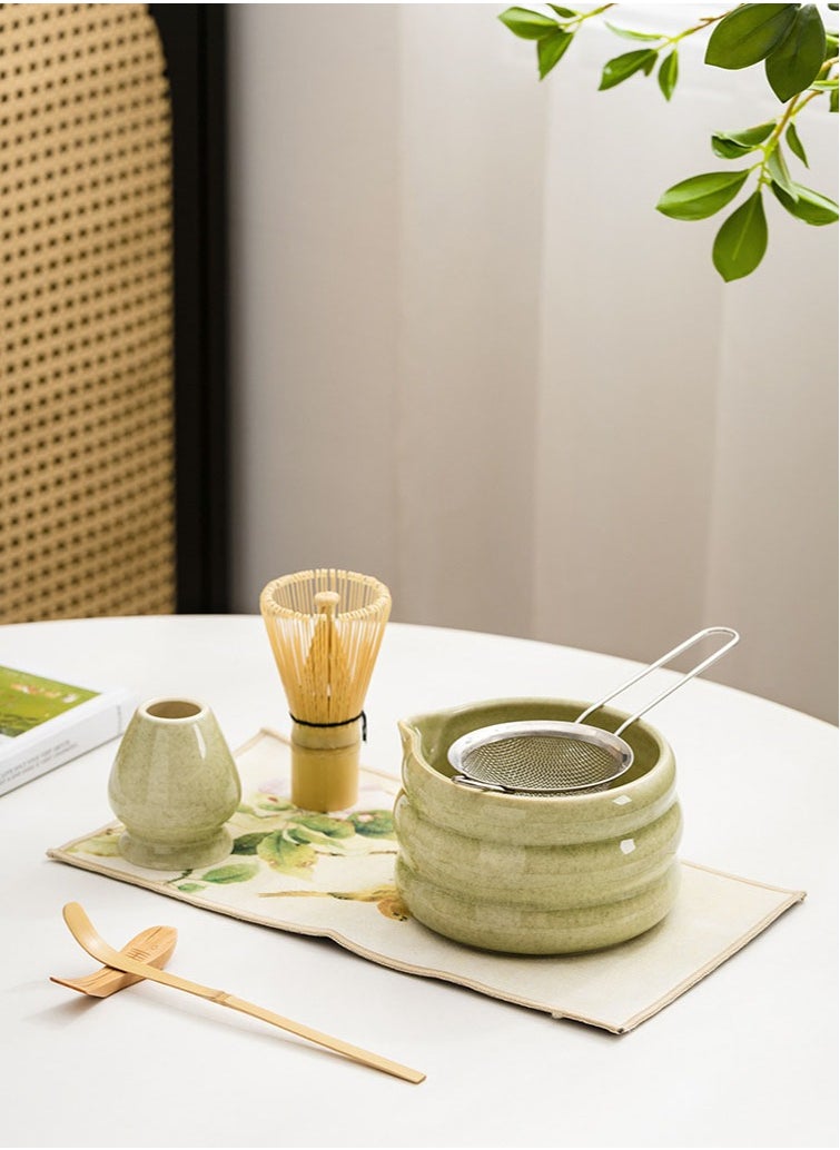 MissTiara Japanese Matcha Tea Set, 7Pcs Matcha Matcha Set with Matcha Bowl, Matcha Bamboo Whisk, Scoop, Whisk Holder, Stainless Steel Tea Sifter, Tea Making Kit  - Image 5