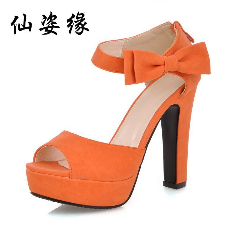 Sandals Women'S Women'S Shoes Fish Mouth Nightclub High Heels Thick Heel Shoes Size Shoes 40/43 A Generation Of Hair - Image 1