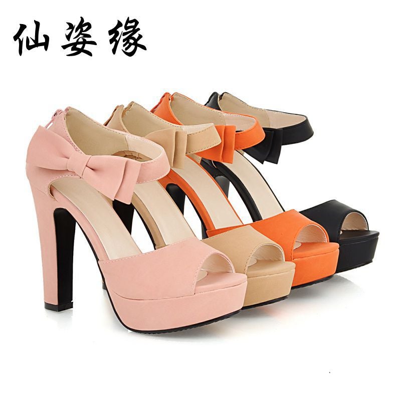 Sandals Women'S Women'S Shoes Fish Mouth Nightclub High Heels Thick Heel Shoes Size Shoes 40/43 A Generation Of Hair - Image 2