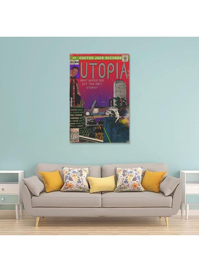 Home Trove - Piesa Travis Poster Scott Utopia Album Comics Art Poster for Bedroom Aesthetic Canvas Art Wall Decor 12x18inch(30x45cm) - Image 1