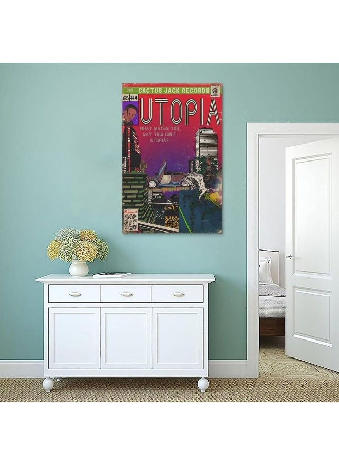 Home Trove - Piesa Travis Poster Scott Utopia Album Comics Art Poster for Bedroom Aesthetic Canvas Art Wall Decor 12x18inch(30x45cm) - Image 1