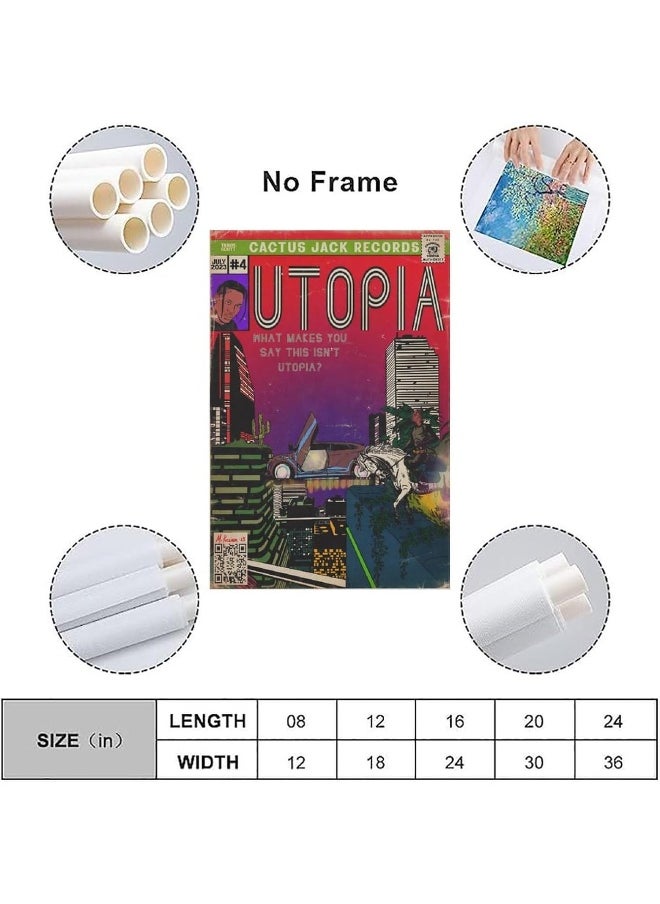 Home Trove - Piesa Travis Poster Scott Utopia Album Comics Art Poster for Bedroom Aesthetic Canvas Art Wall Decor 12x18inch(30x45cm) - Image 1