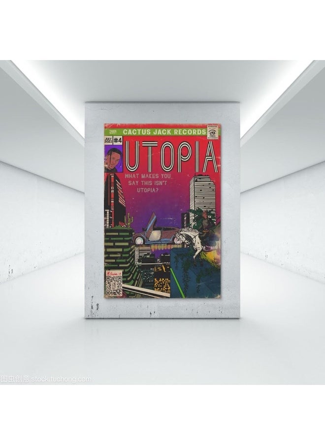 Home Trove - Piesa Travis Poster Scott Utopia Album Comics Art Poster for Bedroom Aesthetic Canvas Art Wall Decor 12x18inch(30x45cm) - Image 1