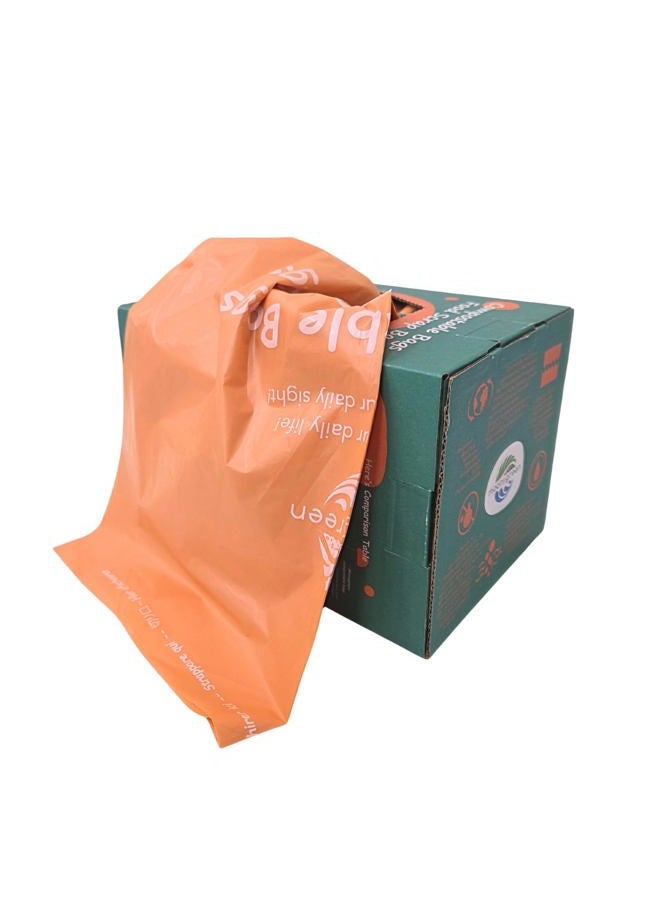 Moonygreen 100% Compostable Trash Bags, 2.6 Gallon, 9.84 Liter, 100 Count, Extra Thick 0.87 Mils, Food Scrap Small Kitchen Waste Bags, US BPI ASTM D6400 and Europe OK Compost Home Certified - Image 1