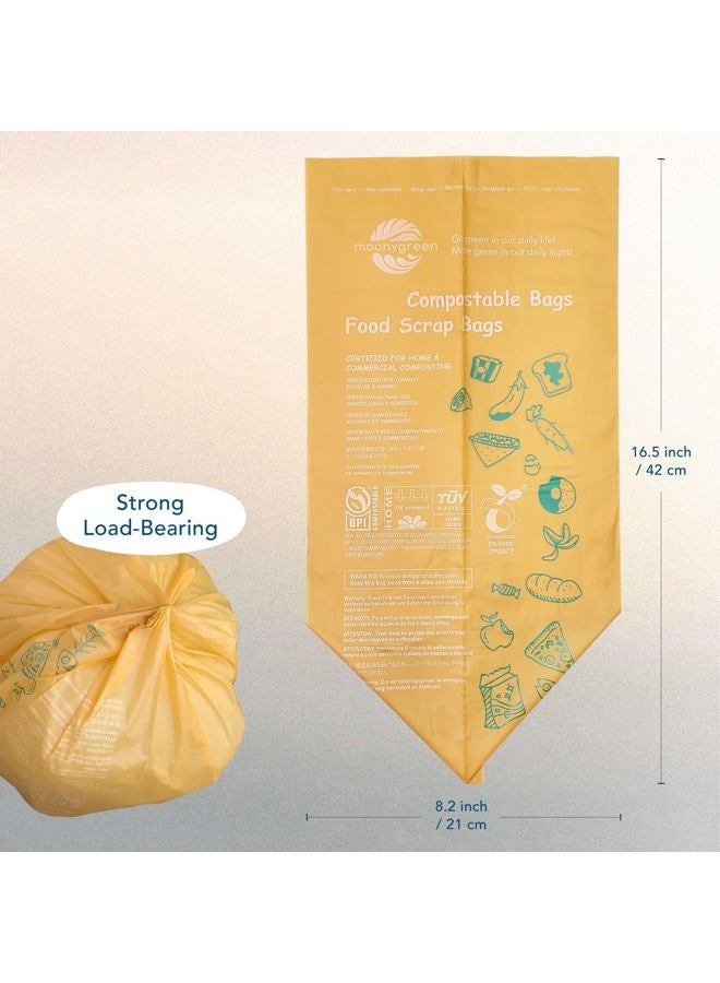 Moonygreen 100% Compostable Trash Bags, 2.6 Gallon, 9.84 Liter, 100 Count, Extra Thick 0.87 Mils, Food Scrap Small Kitchen Waste Bags, US BPI ASTM D6400 and Europe OK Compost Home Certified - Image 2