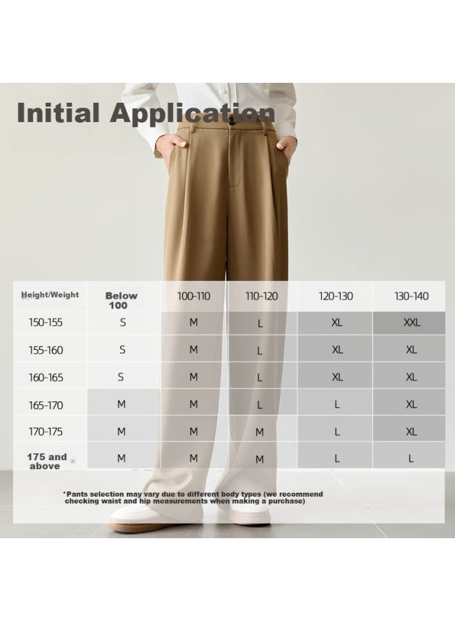 First Application Chushen Chunqiu Casual Pants For Women With Waist Belt Design, High-waisted Slimming Wide-leg Commuter Floor-length Trousers S51x013 - Image 3