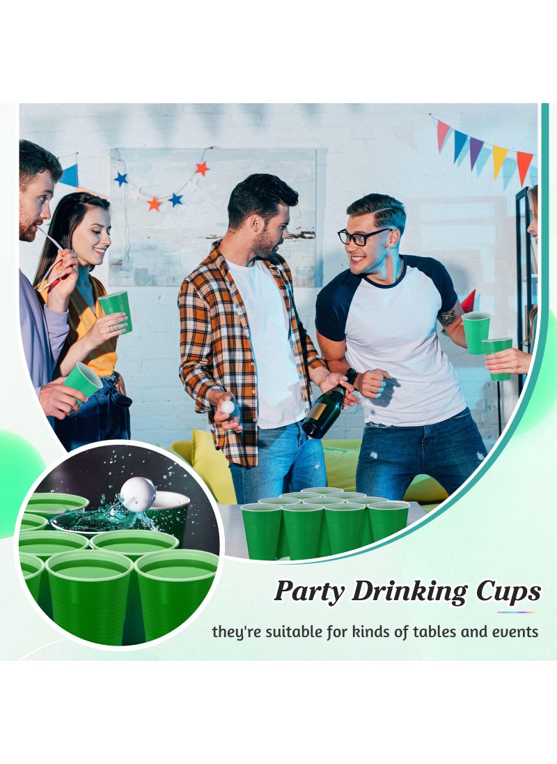 Mifoci Mifoci 50 Pcs 16 oz Plastic Drinking Cups Plastic Disposable Cups for Wedding graduation Birthday Party Valentine Christmas Picnics Barbecues Supplies(Green)  - Image 4