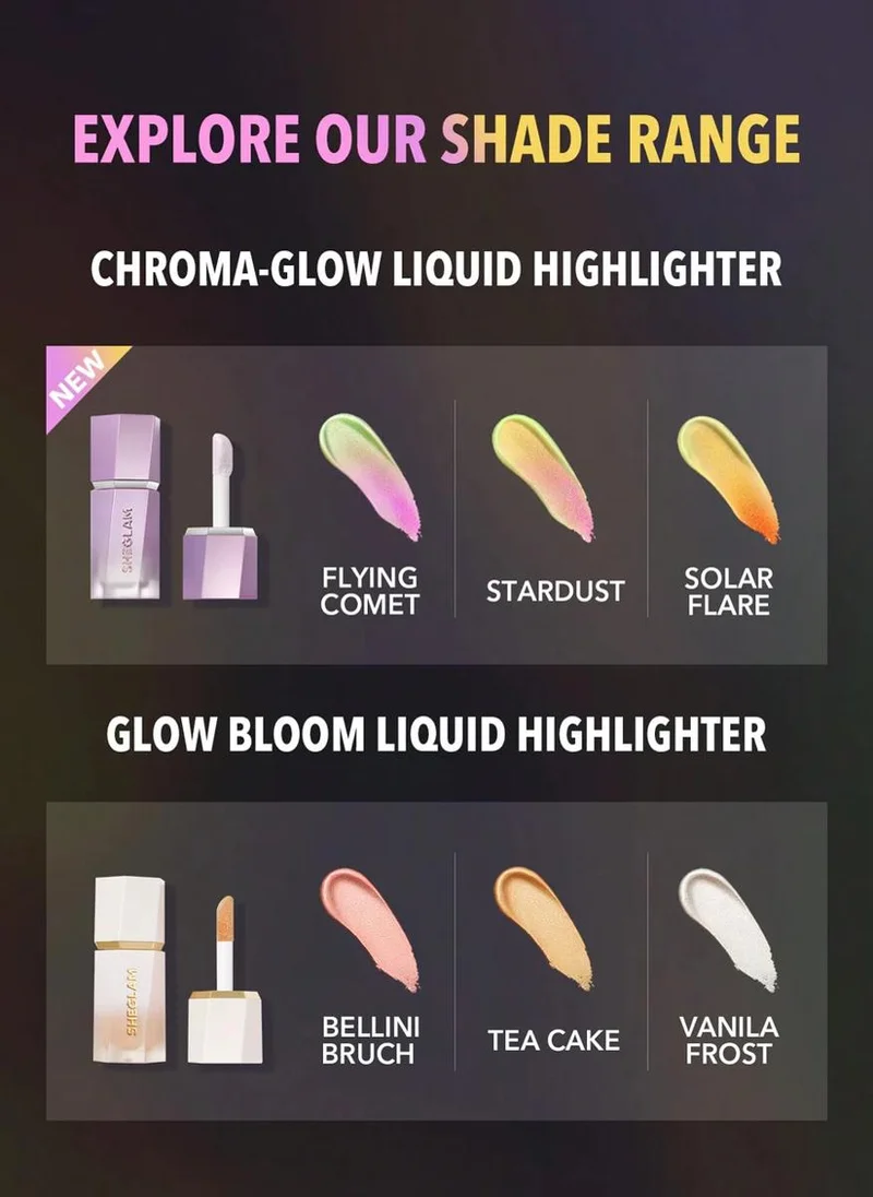 شيجلام Chroma-Glow Bloom Liquid Highlighter-Flying Comet Color Changing Gel Cream