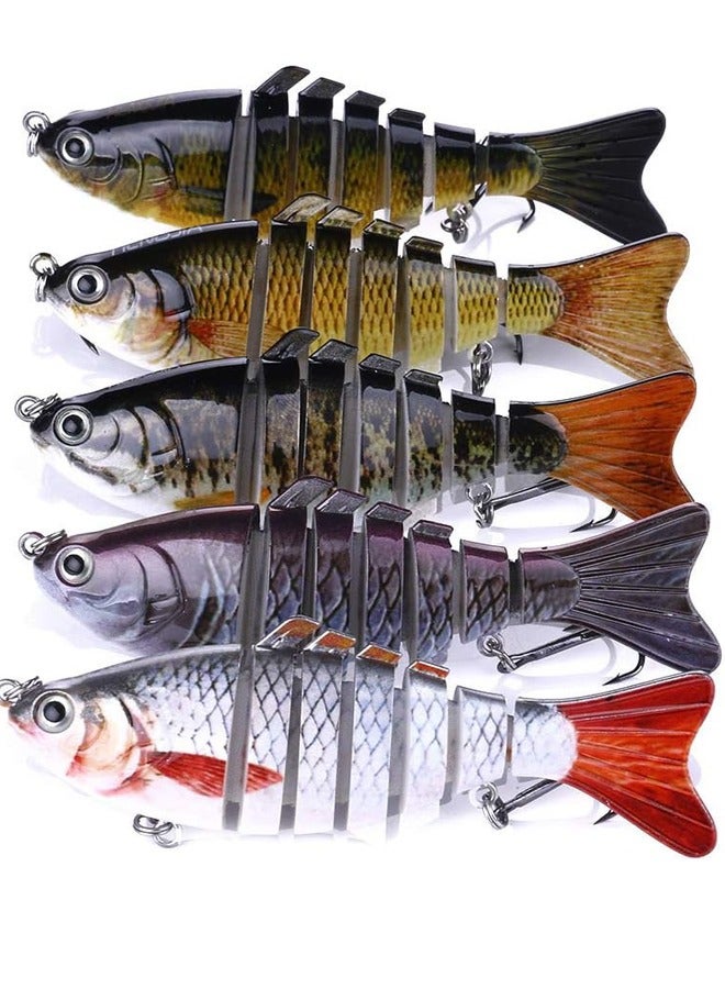 Generic 5 Pieces Vibrant Multi-Colored Fishing Lures for Fresh and Saltwater Swimming, 10cm-15.4g  - Image 1