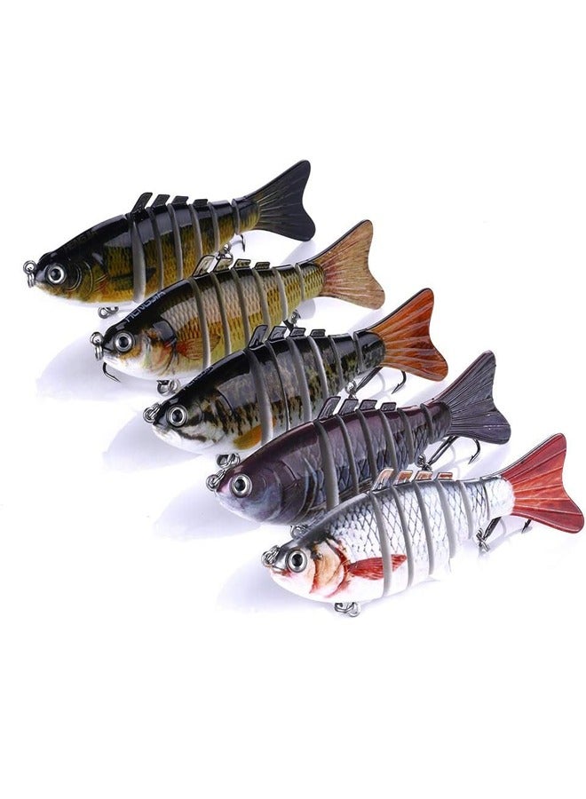Generic 5 Pieces Vibrant Multi-Colored Fishing Lures for Fresh and Saltwater Swimming, 10cm-15.4g  - Image 2