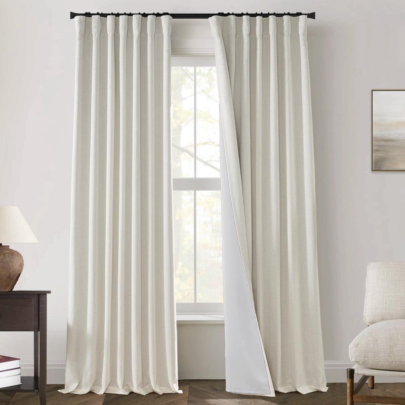 PANELSBURG Linen Blackout Curtains, 90" - Designed for a Taller, Balanced Look with Tailored Floor Length Drape with Thermal Insulated and Add Sound Dampening for Bedroom Living Room - Image 1