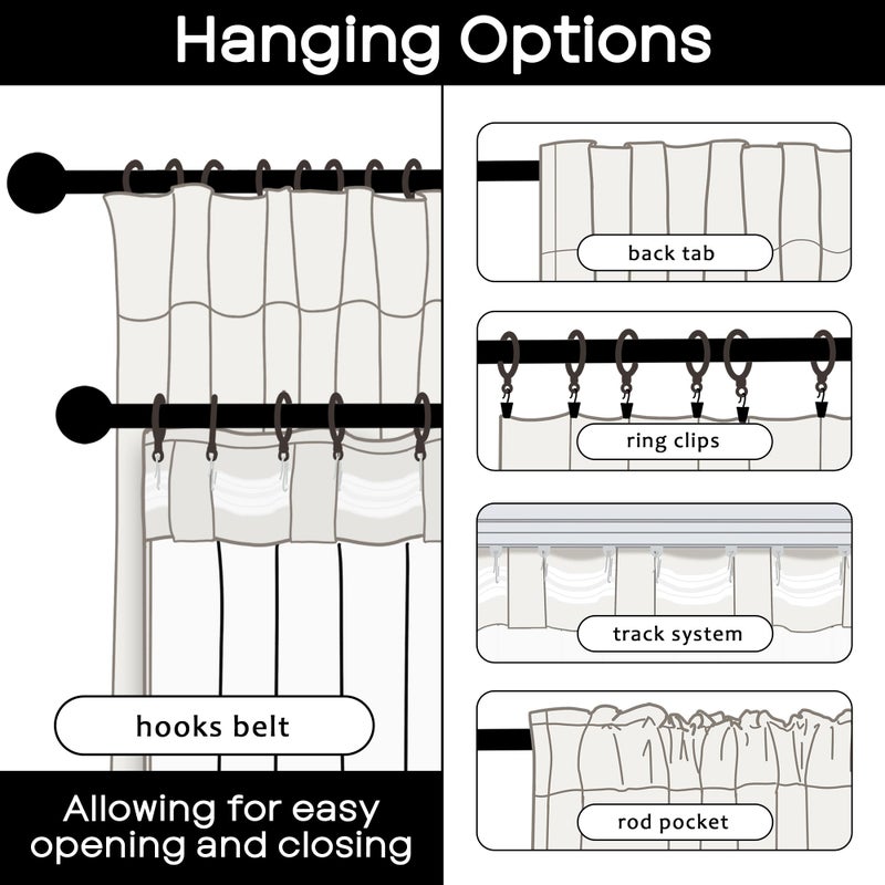 PANELSBURG Linen Blackout Curtains, 90" - Designed for a Taller, Balanced Look with Tailored Floor Length Drape with Thermal Insulated and Add Sound Dampening for Bedroom Living Room - Image 3