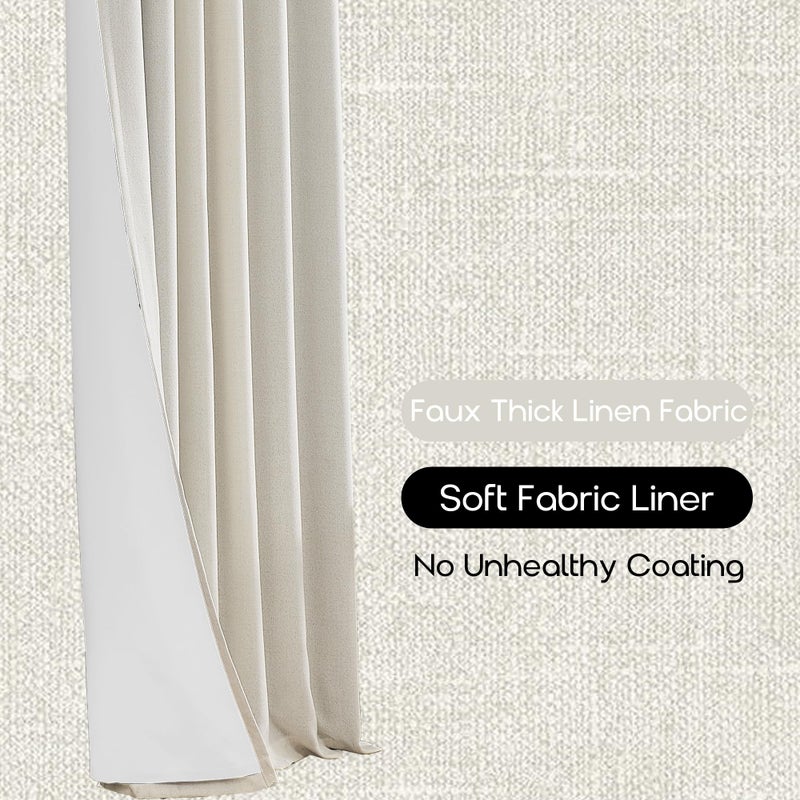 PANELSBURG Linen Blackout Curtains, 90" - Designed for a Taller, Balanced Look with Tailored Floor Length Drape with Thermal Insulated and Add Sound Dampening for Bedroom Living Room - Image 2