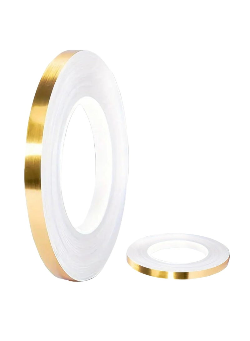 Gold Graphic Art Tape - Self-Adhesive, Decorative Duct Tape with Mirror Finish for DIY Projects, Wall, Floor, Cars - Image 1