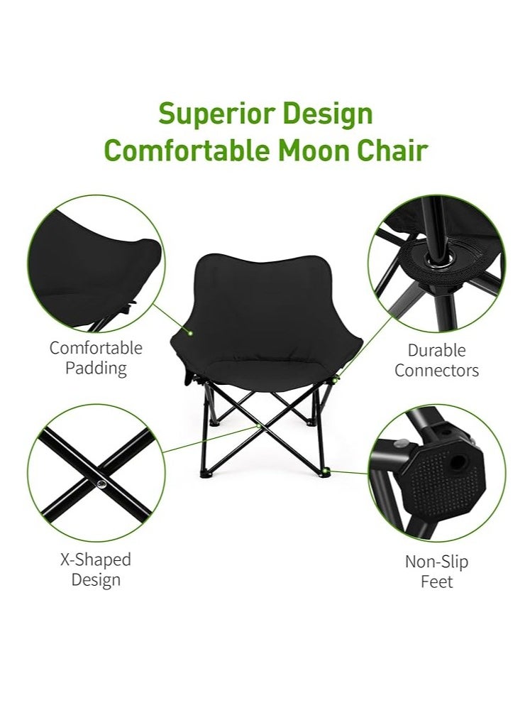 Generic Camping Chair Folding Chair Portable Beach Chair Oxford Cloth Fishing Chair Outdoor Chair for Outdoor Camp Beach Travel Picnic Hiking(Black)  - Image 5