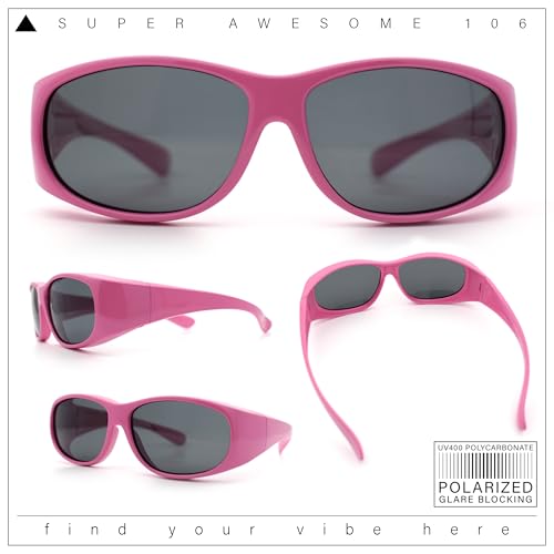 SA106 Polarized Toddler Size Kids 48mm Fit Over Sunglasses - Pink - Image 2