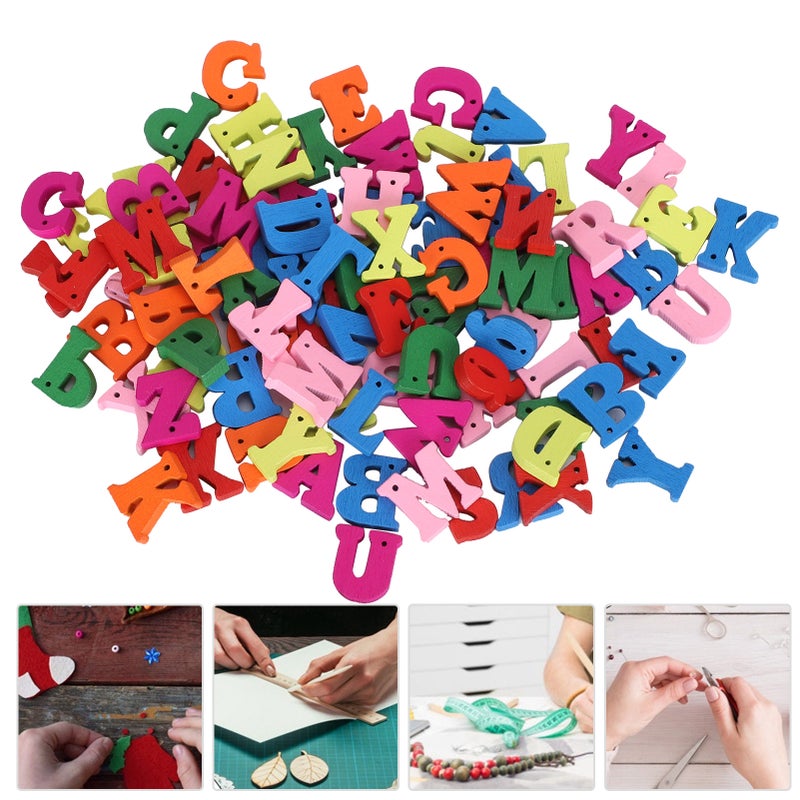 300Pcs Wooden Letters Craft Colorful HandMade Craft Children Education Supplies - Image 2