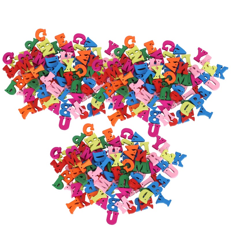 300Pcs Wooden Letters Craft Colorful HandMade Craft Children Education Supplies - Image 5