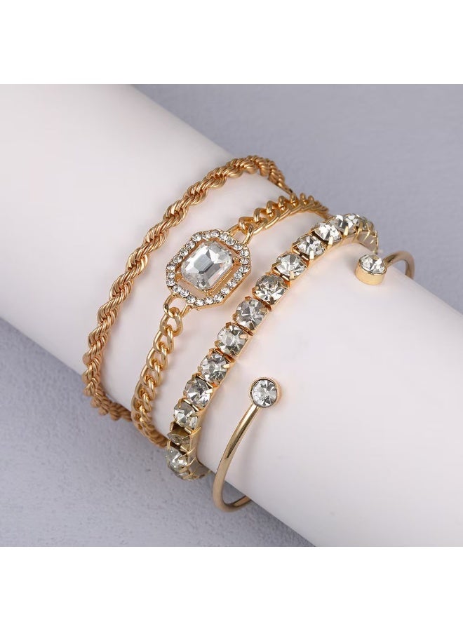 4 Pcs Dainty Gold Bracelets Set for Women, Adjustable Trendy Hand Jewelry, Suitable for Daily Use and Special Occasions - Image 3