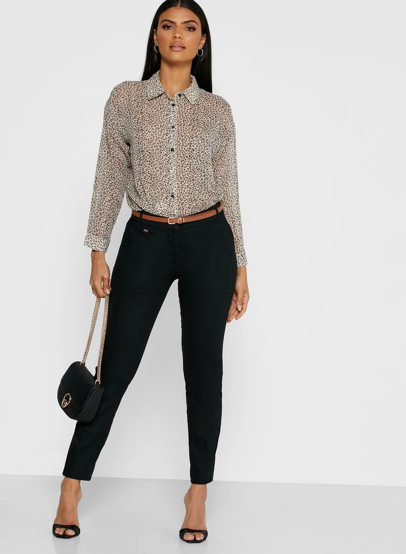 Wallis Belted Cigarette Pants