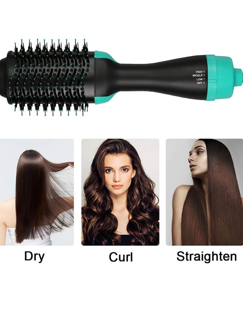 ELTRAZONE 3-in-1 One-Step Hot Air Hair Brush – Electric Straightener, Curler, and Dryer Comb (Green) | Multi-Function Styling Tool for Smooth, Voluminous Hair | Fast Drying & Easy Styling - Image 2