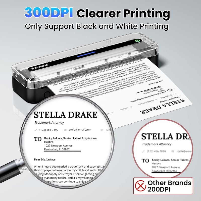 Phomemo M832 Portable Wireless Thermal Printer with Carrying Case - Inkless Bluetooth Printing for A4 & US Letter Size - Image 5