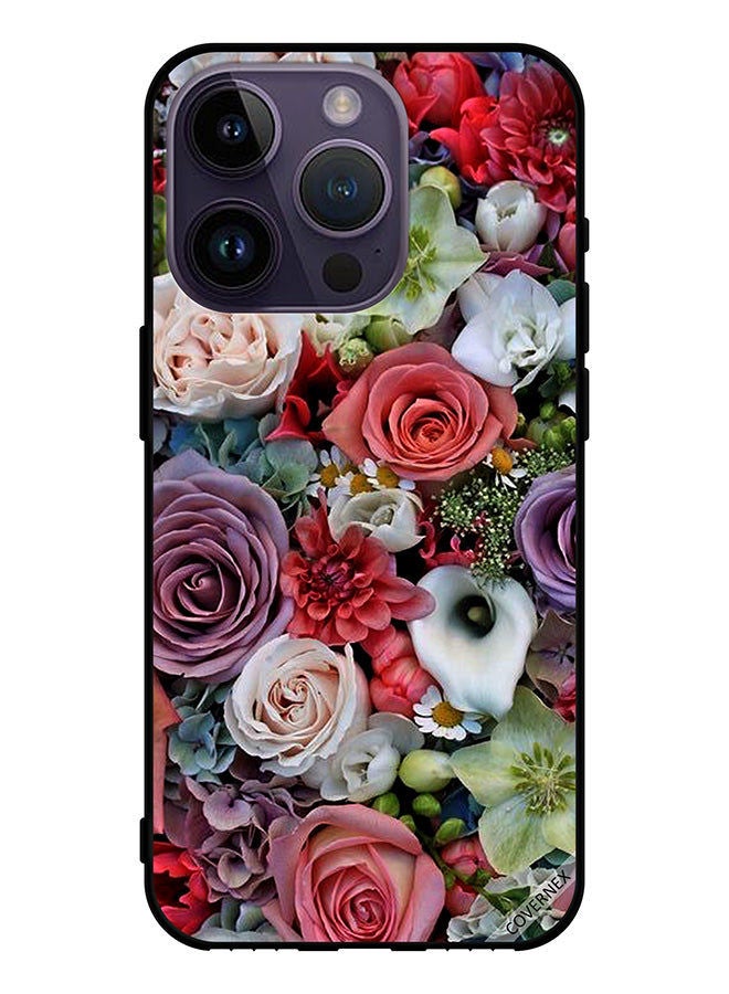 Covernex Protective Case Cover For Apple iPhone 14 Pro Rose In Bunches Of Small Leaves - Image 1