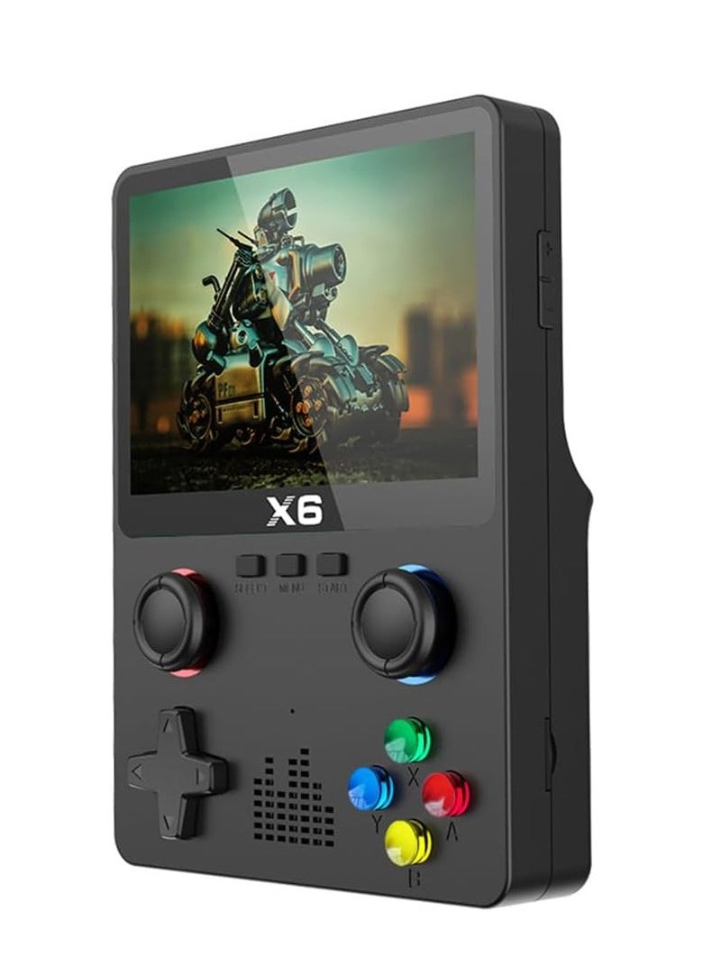 Generic X6 Handheld Game Console, Retro Game Console, Supports TV Output, Built-in 32GB Cassic Games (10000+), 3.5-inch OCA IPS Screen, Dual 3D Joystick, 11 Emulators (Black)  - Image 1