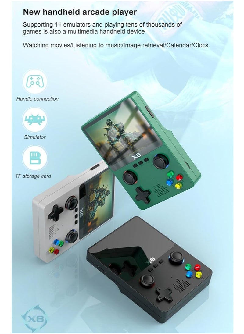 Generic X6 Handheld Game Console, Retro Game Console, Supports TV Output, Built-in 32GB Cassic Games (10000+), 3.5-inch OCA IPS Screen, Dual 3D Joystick, 11 Emulators (Black)  - Image 2