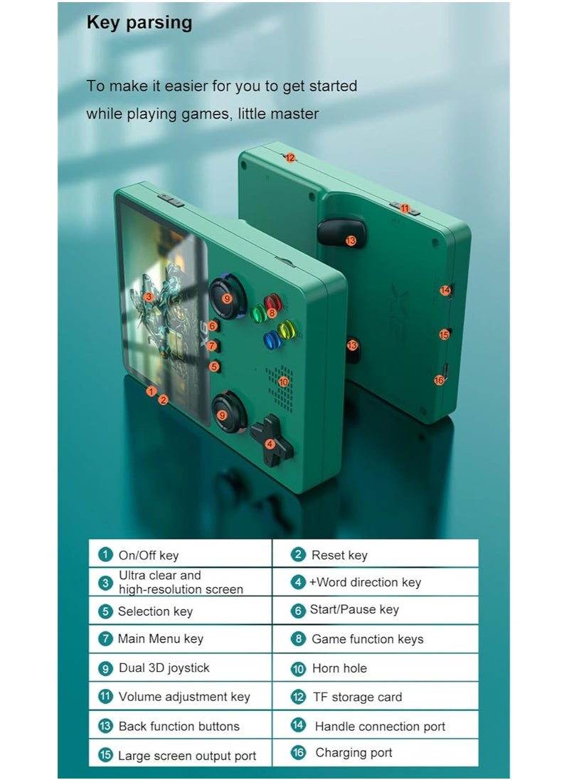 Generic - X6 Handheld Game Console, Retro Game Console, Supports TV Output, Built-in 32GB Cassic Games (10000+), 3.5-inch OCA IPS Screen, Dual 3D Joystick, 11 Emulators (Black) - Image 1