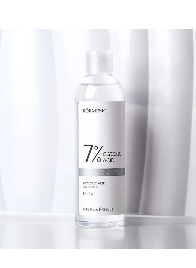 Kormesic 7% Glycolic Acid Toner Refreshing Toner Water Nourish Sooths Skin 250ml  - Image 4