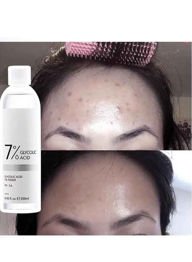 7% Glycolic Acid Toner Refreshing Toner Water Nourish Sooths Skin 250ml