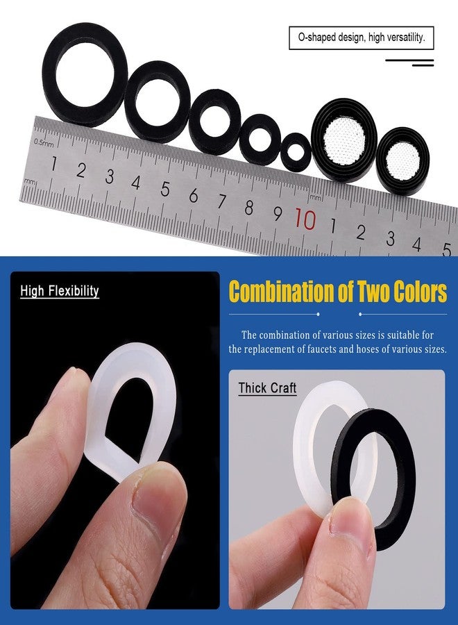Glarks 120Pcs 8 Sizes Plumbing Rubber Washers and Silicone Hose O Ring Flat Gasket Assortment Kit for Faucet Brass Garden Hose Tub Shower Hose Head Filter Faucet Pipe Valve Tube Connect - Image 4