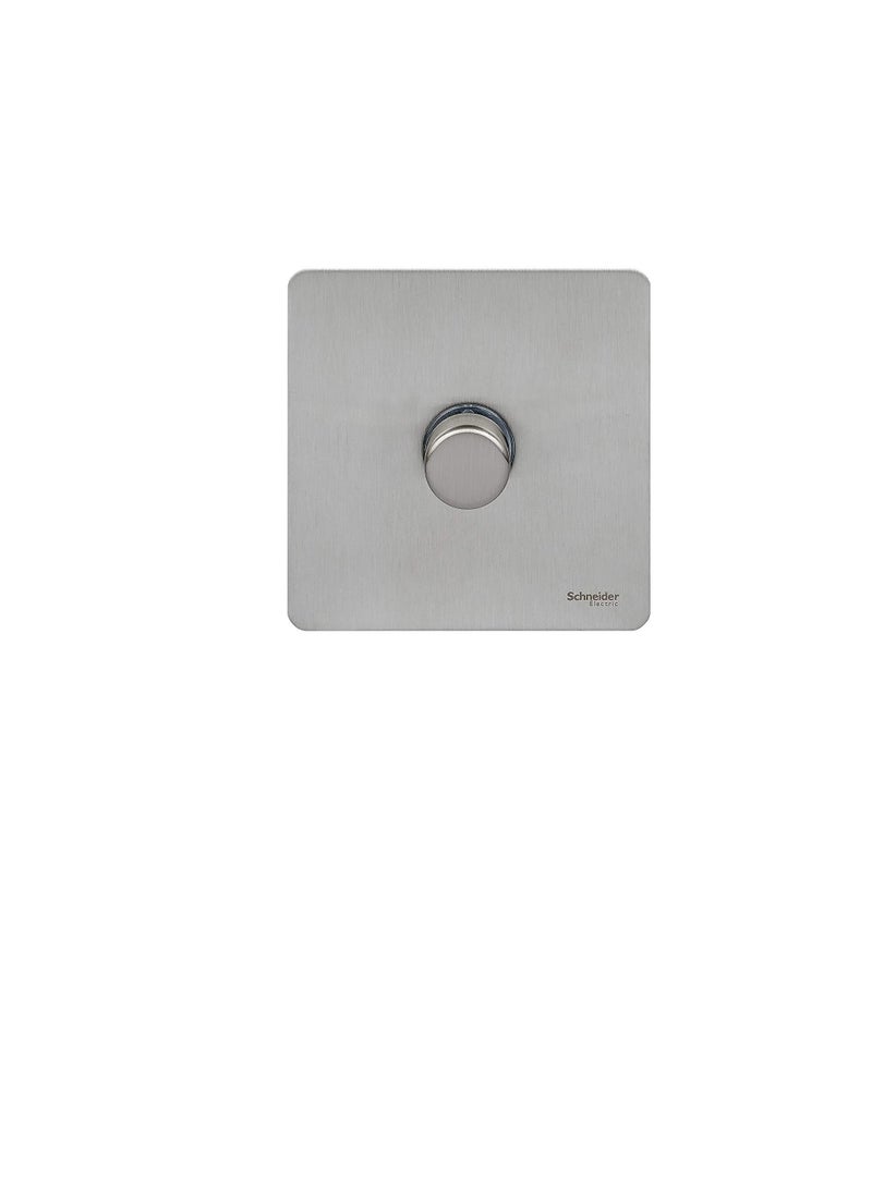 Schneider Electric Schneider Electric Ultimate Screwless Flat Plate - Single Rotary 2 Way Dimmer Light Switch, Main & Low Voltage, 400W/VA, GU6412CSS, Stainless Steel  - Image 2